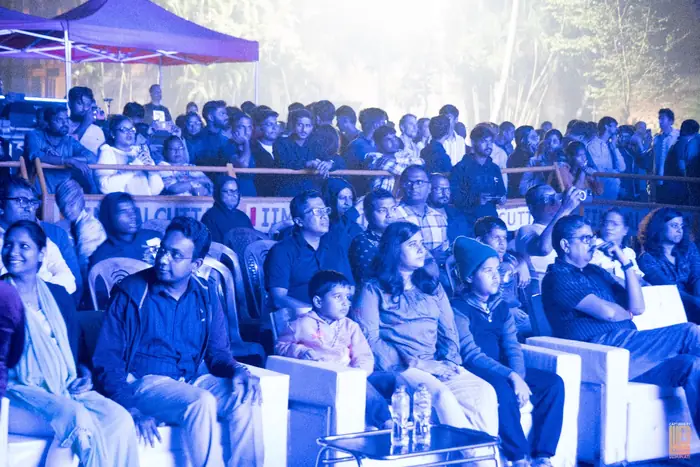 Families and students seated in the front rows at the concert